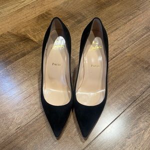 Christian Louboutin black suede pumps